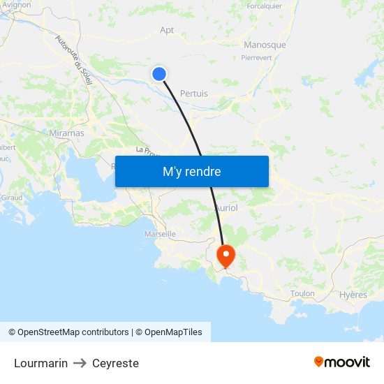 Lourmarin to Ceyreste map