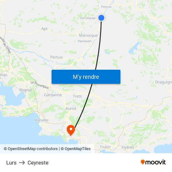 Lurs to Ceyreste map