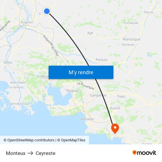 Monteux to Ceyreste map