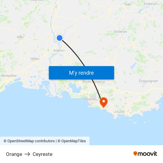Orange to Ceyreste map