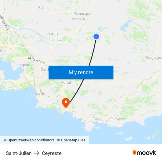 Saint-Julien to Ceyreste map