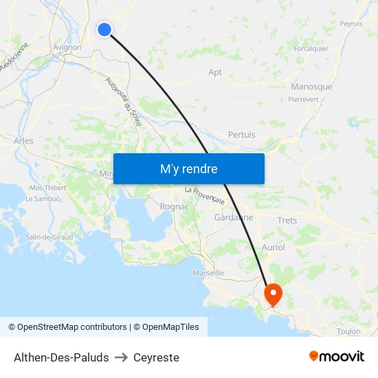 Althen-Des-Paluds to Ceyreste map