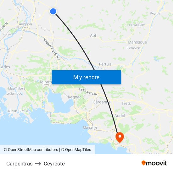 Carpentras to Ceyreste map