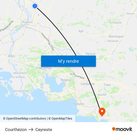 Courthézon to Ceyreste map