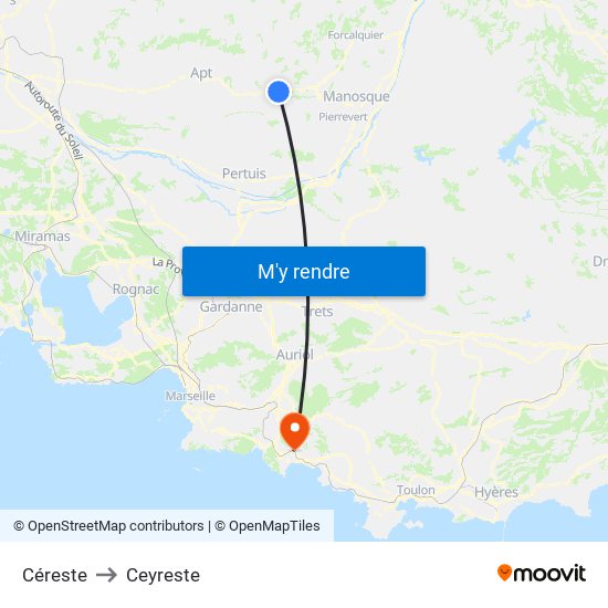 Céreste to Ceyreste map