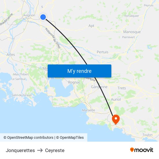 Jonquerettes to Ceyreste map