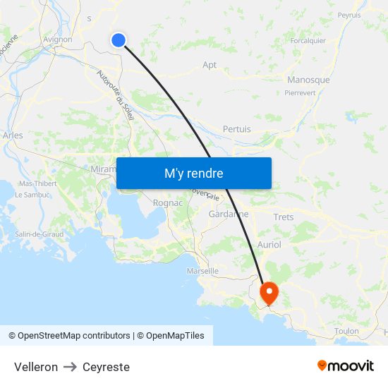 Velleron to Ceyreste map
