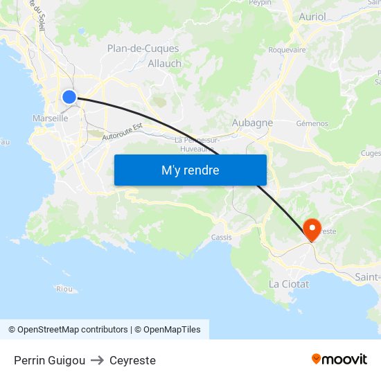 Perrin Guigou to Ceyreste map