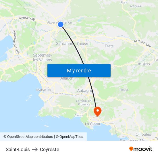 Saint-Louis to Ceyreste map