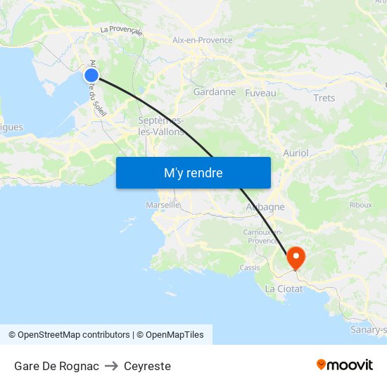 Gare De Rognac to Ceyreste map