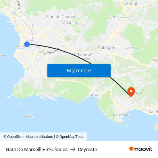 Gare De Marseille-St-Charles to Ceyreste map