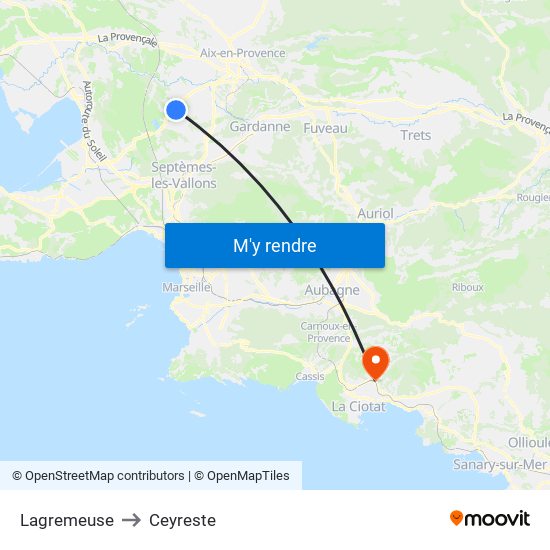 Lagremeuse to Ceyreste map