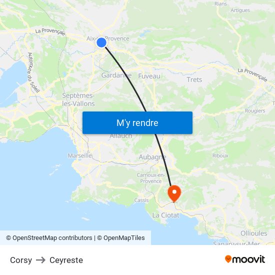 Corsy to Ceyreste map