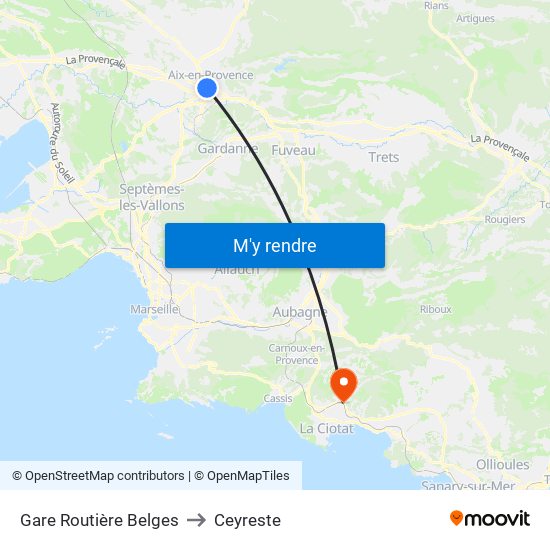 Gare Routière Belges to Ceyreste map