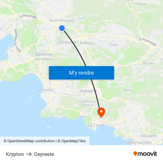 Krypton to Ceyreste map