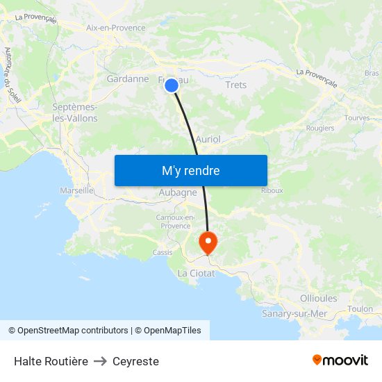 Halte Routière to Ceyreste map