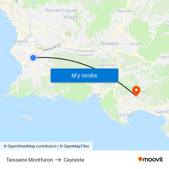 Teisseire Montfuron to Ceyreste map