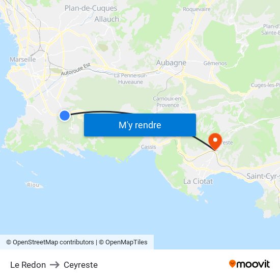 Le Redon to Ceyreste map