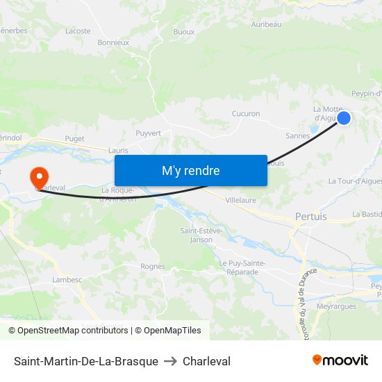 Saint-Martin-De-La-Brasque to Charleval map