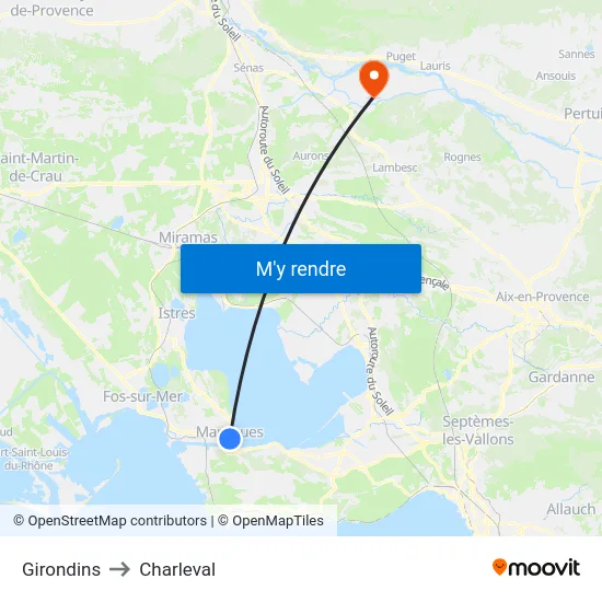 Girondins to Charleval map