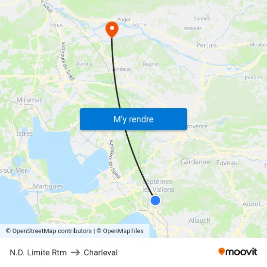 N.D. Limite Rtm to Charleval map