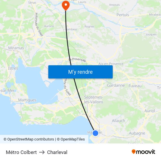 Métro Colbert to Charleval map