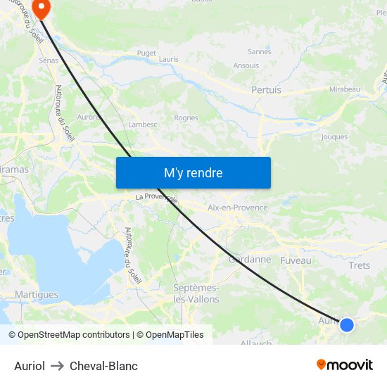 Auriol to Cheval-Blanc map