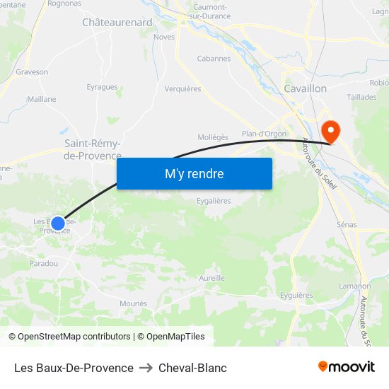 Les Baux-De-Provence to Cheval-Blanc map