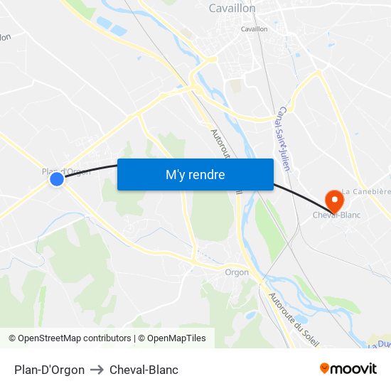 Plan-D'Orgon to Cheval-Blanc map