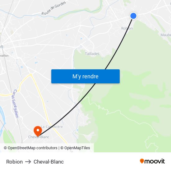 Robion to Cheval-Blanc map