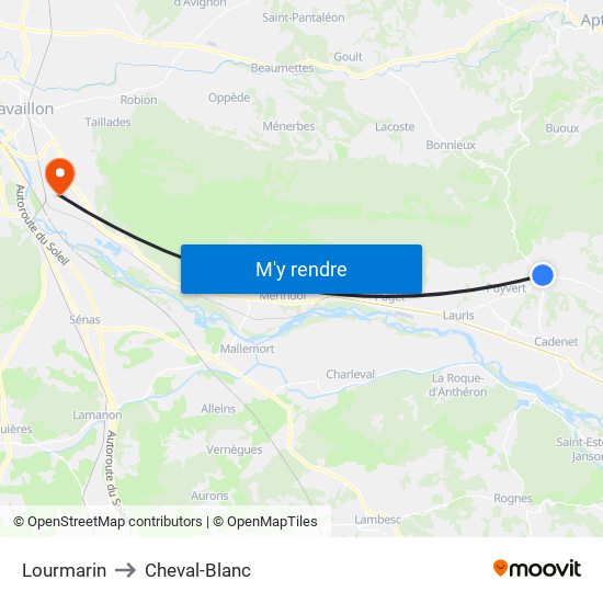 Lourmarin to Cheval-Blanc map