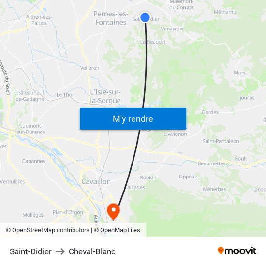 Saint-Didier to Cheval-Blanc map