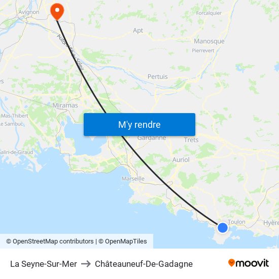 La Seyne-Sur-Mer to Châteauneuf-De-Gadagne map