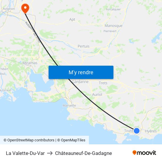 La Valette-Du-Var to Châteauneuf-De-Gadagne map