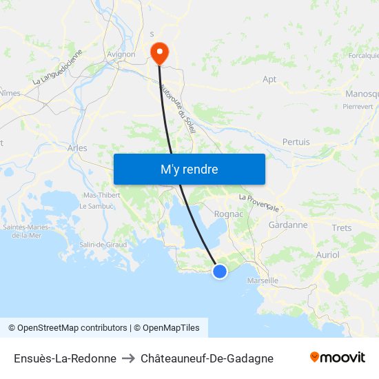 Ensuès-La-Redonne to Châteauneuf-De-Gadagne map