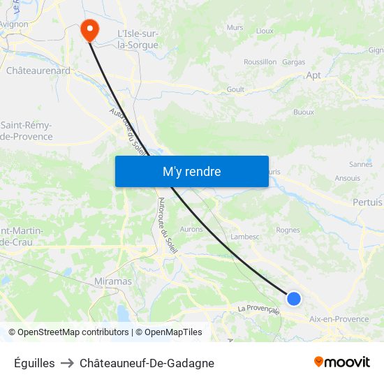 Éguilles to Châteauneuf-De-Gadagne map