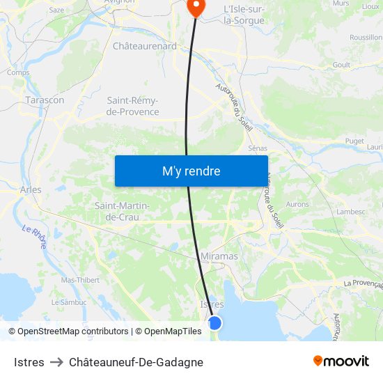 Istres to Châteauneuf-De-Gadagne map
