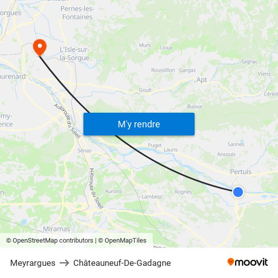 Meyrargues to Châteauneuf-De-Gadagne map