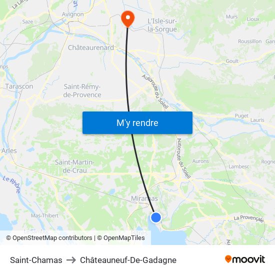 Saint-Chamas to Châteauneuf-De-Gadagne map