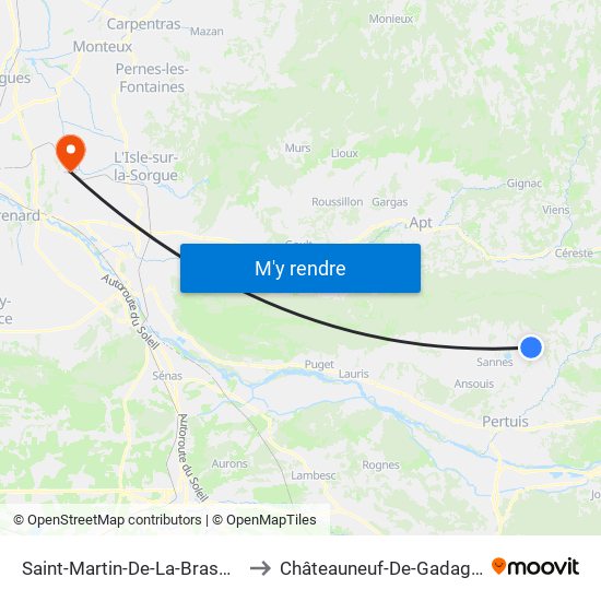 Saint-Martin-De-La-Brasque to Châteauneuf-De-Gadagne map