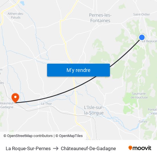 La Roque-Sur-Pernes to Châteauneuf-De-Gadagne map