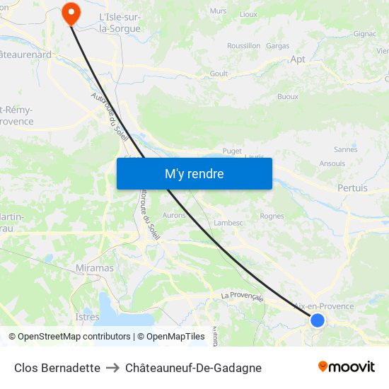 Clos Bernadette to Châteauneuf-De-Gadagne map