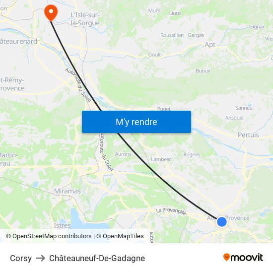 Corsy to Châteauneuf-De-Gadagne map