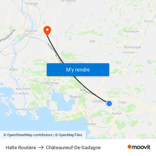 Halte Routière to Châteauneuf-De-Gadagne map