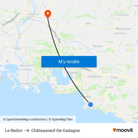 Le Redon to Châteauneuf-De-Gadagne map
