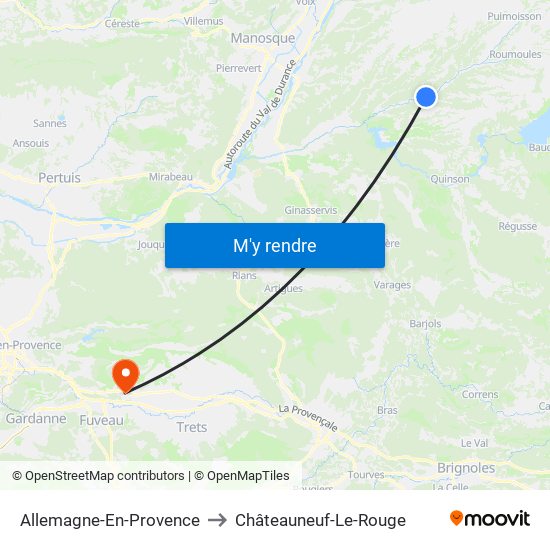 Allemagne-En-Provence to Châteauneuf-Le-Rouge map