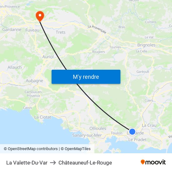 La Valette-Du-Var to Châteauneuf-Le-Rouge map