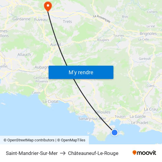 Saint-Mandrier-Sur-Mer to Châteauneuf-Le-Rouge map