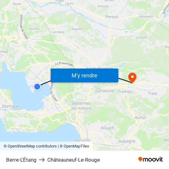 Berre-L'Étang to Châteauneuf-Le-Rouge map