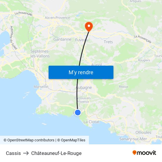 Cassis to Châteauneuf-Le-Rouge map